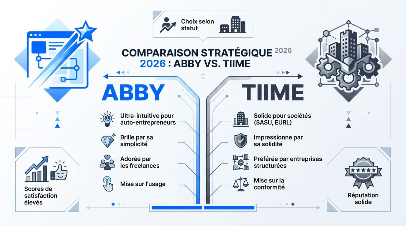 Comparaison stratégique 2026 entre les logiciels de gestion Abby et Tiime